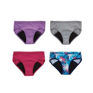 Hanes Girls' Tagless Hipster Period Panty 4 Pack SIZE 12 (4141)